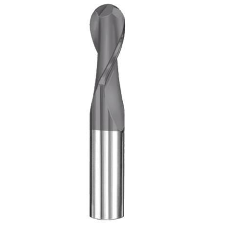 Cortador Vertical de Propósito General, Diam. 1/64 pulg, 2 Flautas, Punta Bola SGS