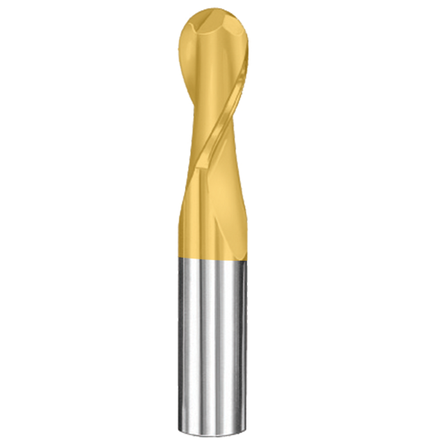 Cortador Vertical de Propósito General, Diam. 2 mm, 2 Flautas, Punta Bola SGS