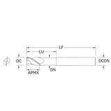 Cortador Vertical de Alto Rendimiento para Aluminio, Diam. Cte. 10 mm, 2 Flautas, Punta Plana SGS