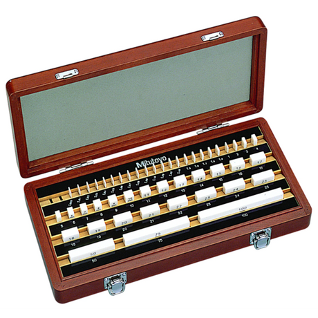 Juego de bloques patrón rectangular, mm, certificado de inspección, ISO, 47 Bloques, Grado 0, Cerámica Mitutoyo