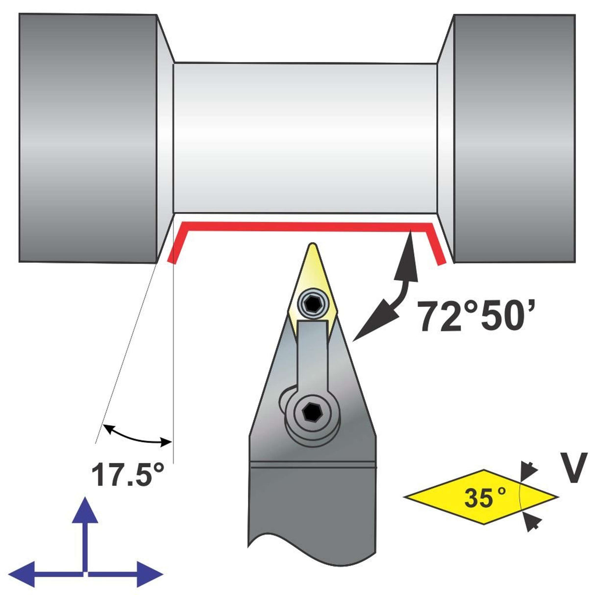 Porta inserto 1" para insertos vnxx 43x