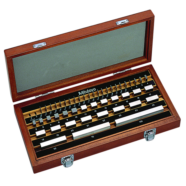 Juego de bloques patrón rectangular, mm, certificado de inspección, ISO, 47 Bloques, Grado  2, Acero Mitutoyo
